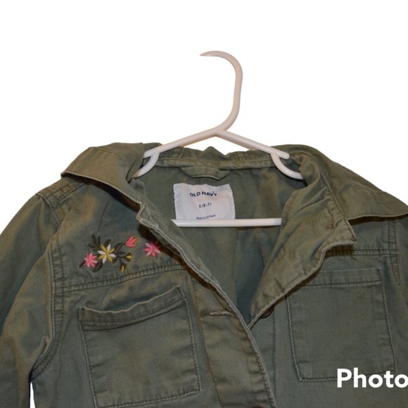 Old Navy S 6-7 Girls Mint Green Hood Utility Coat Cotton - Picture 5 of 5